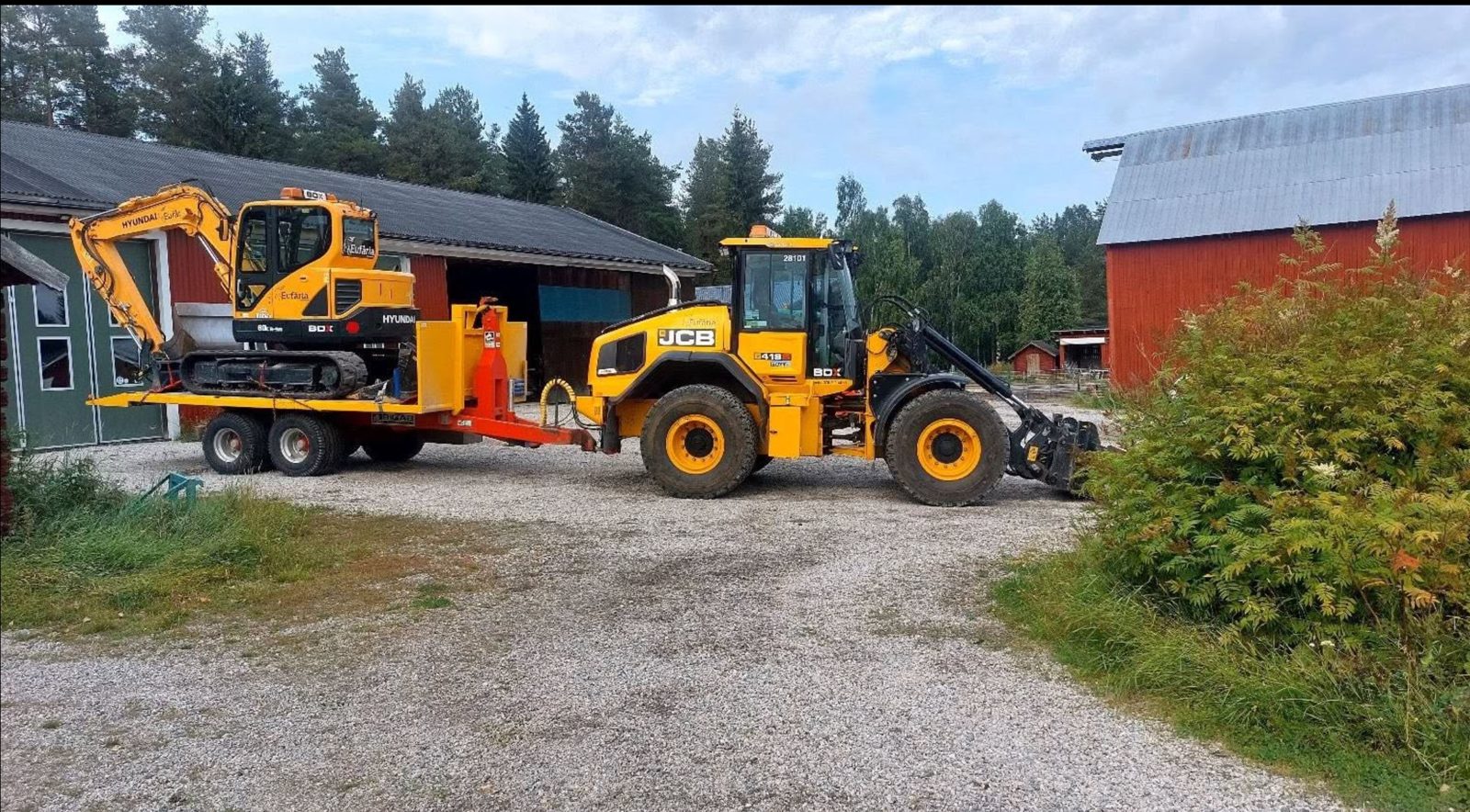 BIGAB BT cu încărcător Huddig, transport nisip